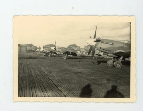 Military vintage snapshot photo ww2 World War Two Airplanes on base