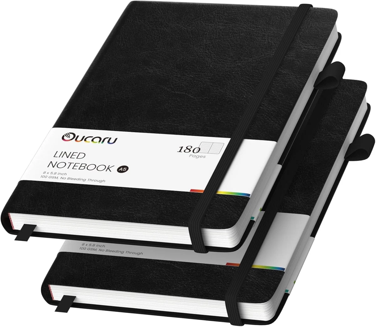 APACALI 50PCS A5 Notebook Multipack, 60 Pages / 30 Sheets Kraft Notebooks A5, A5 Blank Notebook Plain Notebooks Notepad For Diary, Memo, Office Supplies, Black
