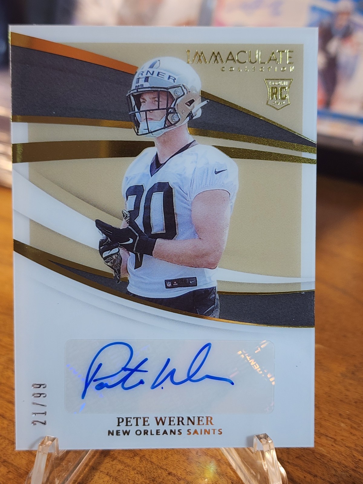 2021 Immaculate Collection #167 Pete Werner Saints RC Rookie AUTO 7/99