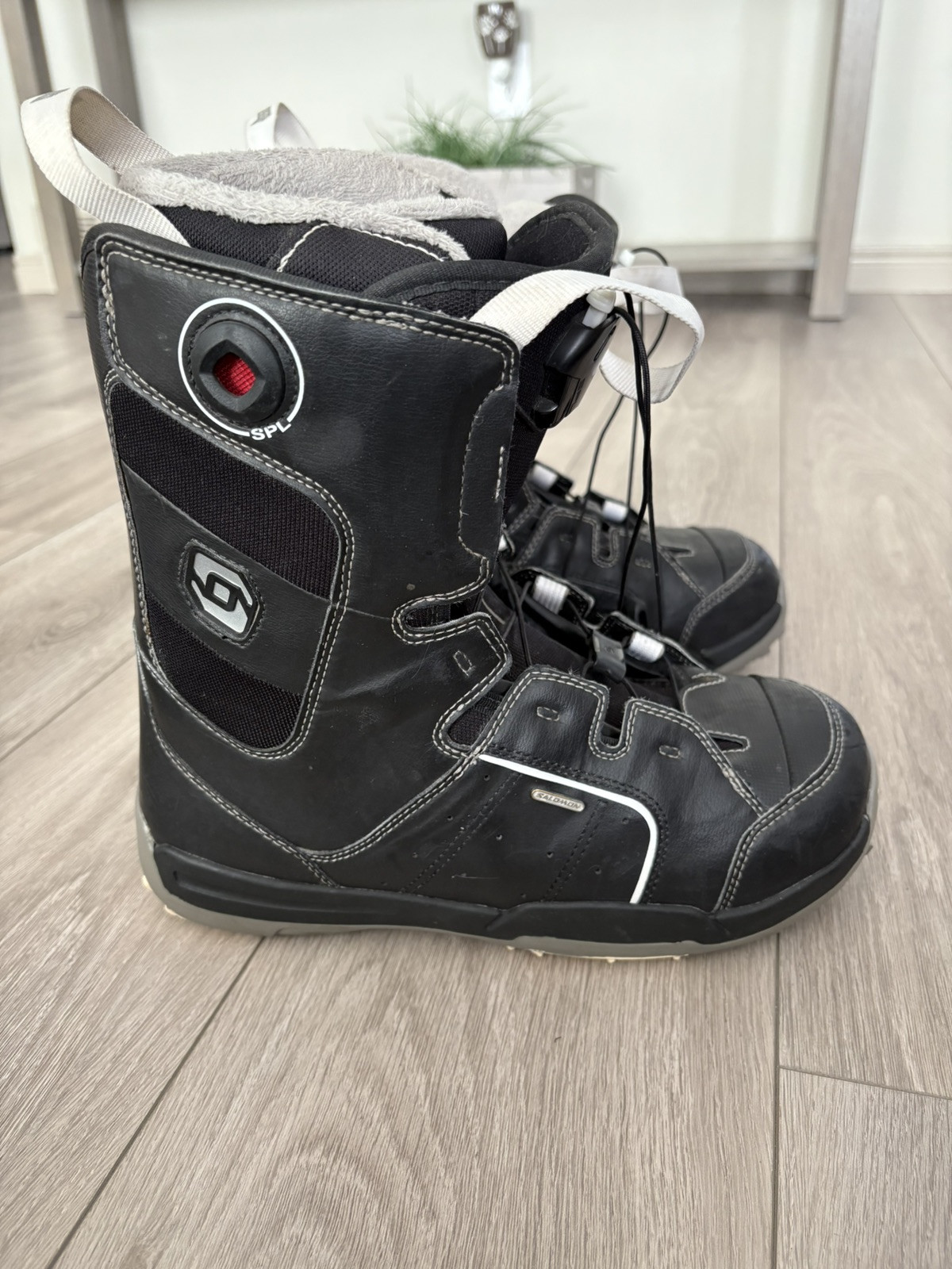 Stivali Snowboard Uomo 8 5 Salomon Snowboard Symbio Nero Autofit Velocità Lacci