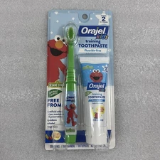 Orajel Baby Elmo Tooth & Gum Cleanser with Toothbrush Apple Banana 1oz New