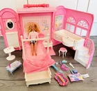 Vintage Barbie Bed And Bath Case 1998 MATTEL Playset With Doll & Accessories (L)