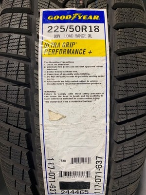 2 New 225 50 18 Goodyear Ultra Grip Performance + Snow Tires