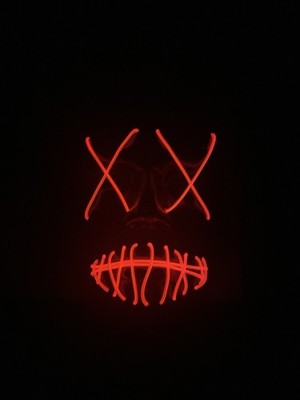 Glow-Up LED Halloween Costume Mask with 3 lighting modes