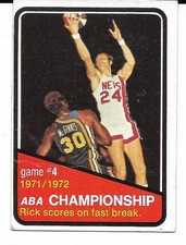 1972 Topps #244 ABA Championship  Game 4  Rick Barry New York Nets  VG-EX Crease