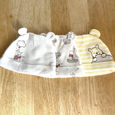 Lot Of 3 Disney Winnie the Pooh Newborn Beanie Hat Cap
