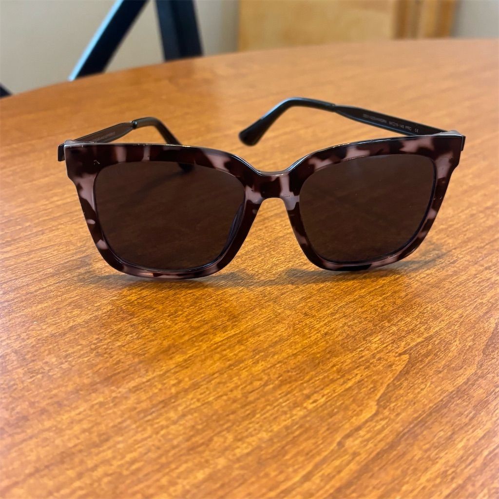 DIFF Hailey Square Sunglasses Tortoise Frame Purp… - image 1