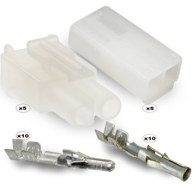 2-Circuits .093'' - MOLEX Connector, 5 Matched Set,14-20 AWG, Free Hanging, W/Loc