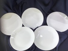 5 CORNING CORELLE WINTER FROST WHITE DINNER PLATES EXCELLENT! plus BIN BONUS!!!