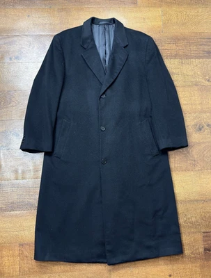 Vintage Neiman Marcus Loro Piana 100% cashmere overcoat jacket black size men 42