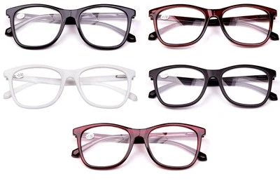 FADS & FASHIONS Large Framed Fashion Spring Hinged Unisex Stylish Reading Glasses 5 Colours DX5