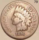 1876 Indian Head Penny Cent