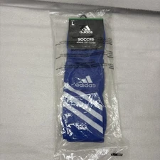 Adidas Socks Blue L Mundial Zone Cushion Soccer Climalite Futbol