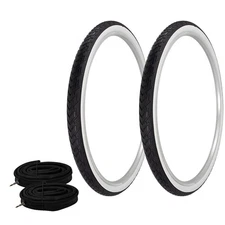 PRO+ TIRES 700 x 40 Black/White W-2101 W/ HEAVYDUTY TUBES 33mm Presta Valve