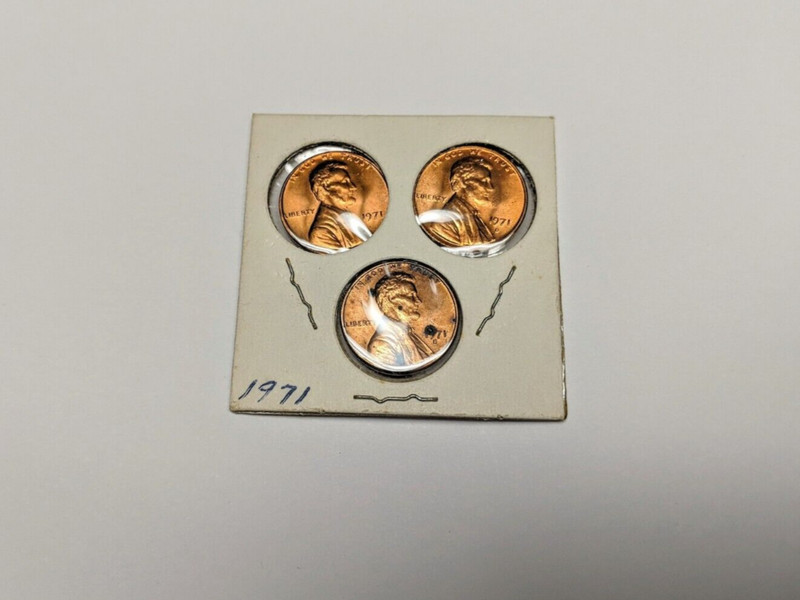 1971 P/D/S Lincoln Cents - Brilliant Mint State Red Uncirculated Set