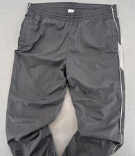 Old Navy Track Pants Mens M Black Lined Drawstring Windbreaker Y2K Zip Ankle