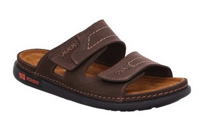 Rohde Pantolette Cento Braun Nubukleder Schlappen Slipper Hausschuh Sandale