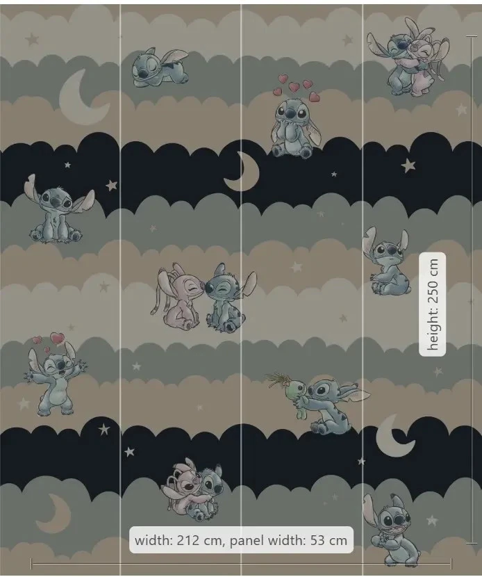Lilo and Stitch Wallpaper 212 x 250 cm children kids bedroom Disney brown - Image 3 of 4