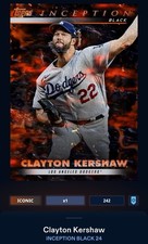 24 Topps Bunt DIGITAL Inception Black Volcanic Base ICONIC Clayton Kershaw