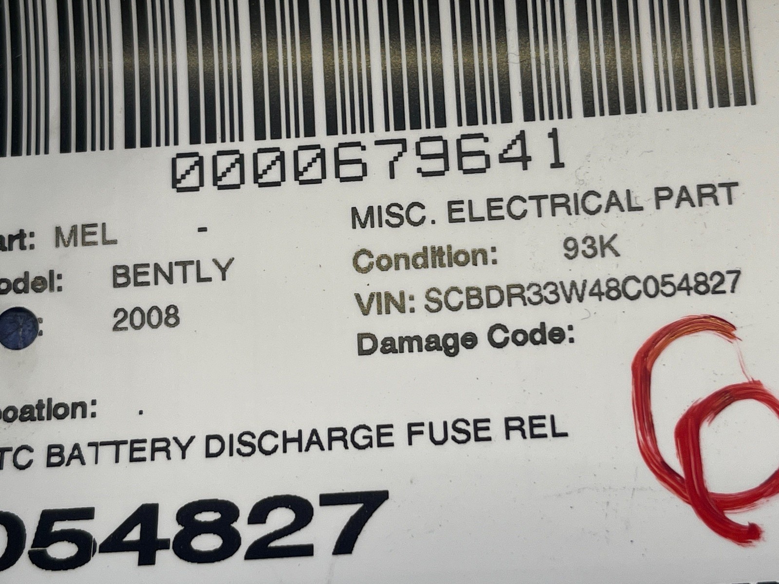 2003-2012 BENTLEY CONTINENTAL GTC BATTERY DISCHARGE FUSE RELAY MODULE 3D0919083