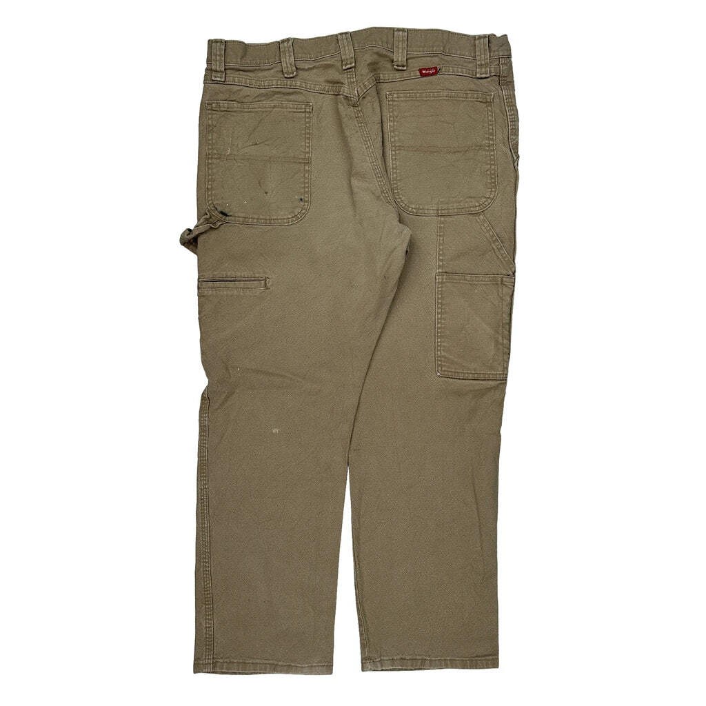 Wrangler Carpenter Pants - 36W 30L Khaki Cotton Blend