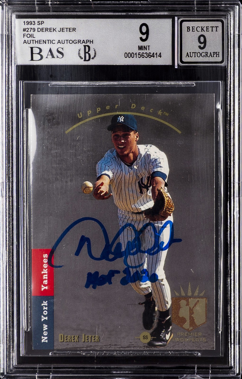 1993 UD SP FOIL #279 DEREK JETER ROOKIE RC BGS 9