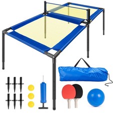 PVC Trampoline Pong Foldable Ping Pong Table Portable Tennis Game W/ Storage Bag