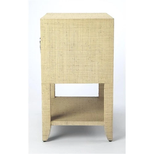 Butler Specialty Company Amelle Raffia 2-Drawer Nightstand - Cream - Picture 4 of 7