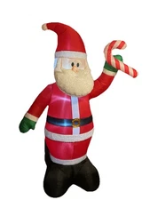 8' Foot Santa w/Candy Cane Christmas Holiday Inflatable LED Winter Wonder Lane