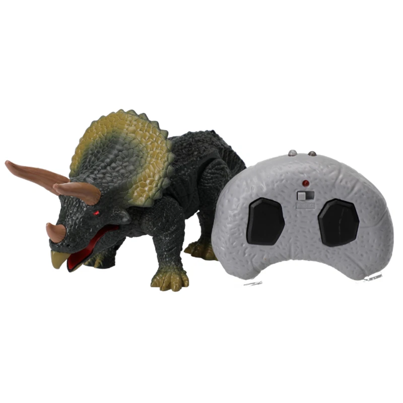 Kids RC Triceratops Infrared Remote Control Dinosaur Lifelike With Light Sounds - Image 3 of 4