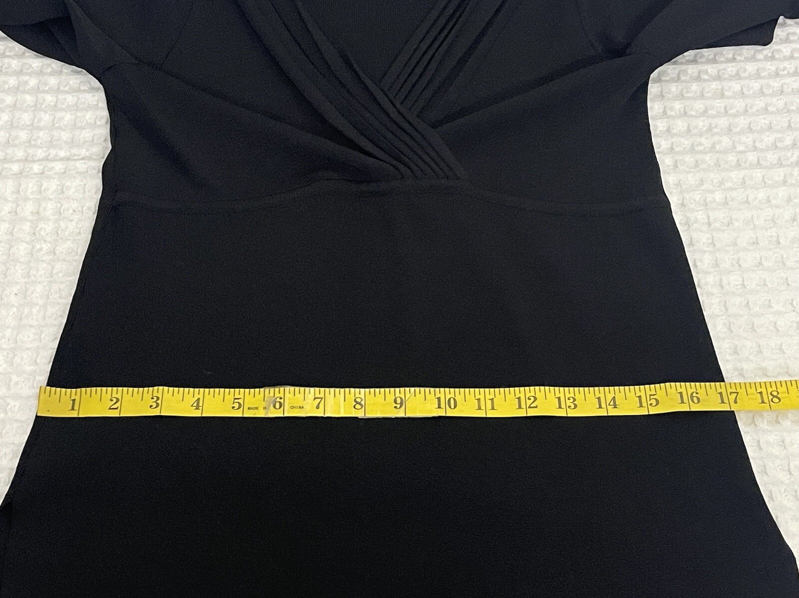 Willi Smith Top Womens Size S Black V Neck Stretch 3/4 Sleeve Pullover Blouse image 7