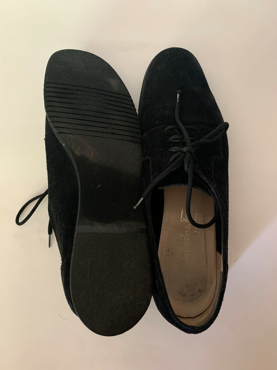 Vintage Salvatore Ferragamo Boutique Black Nero Suede Calf