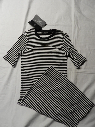 THE FIFTH LABEL - Wayfarer Ribbed Jersey Dress - XXS - Black & White - NWT - 第 1/4 張圖片