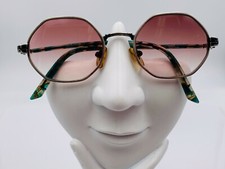 Vintage Jazz Carry Gray Metal Oval Geometric Sunglasses Italy FRAMES ONLY