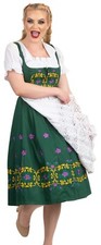 14 L German Dirndl Dress Apron Top Long EMBROIDERED Oktoberfest Waitress