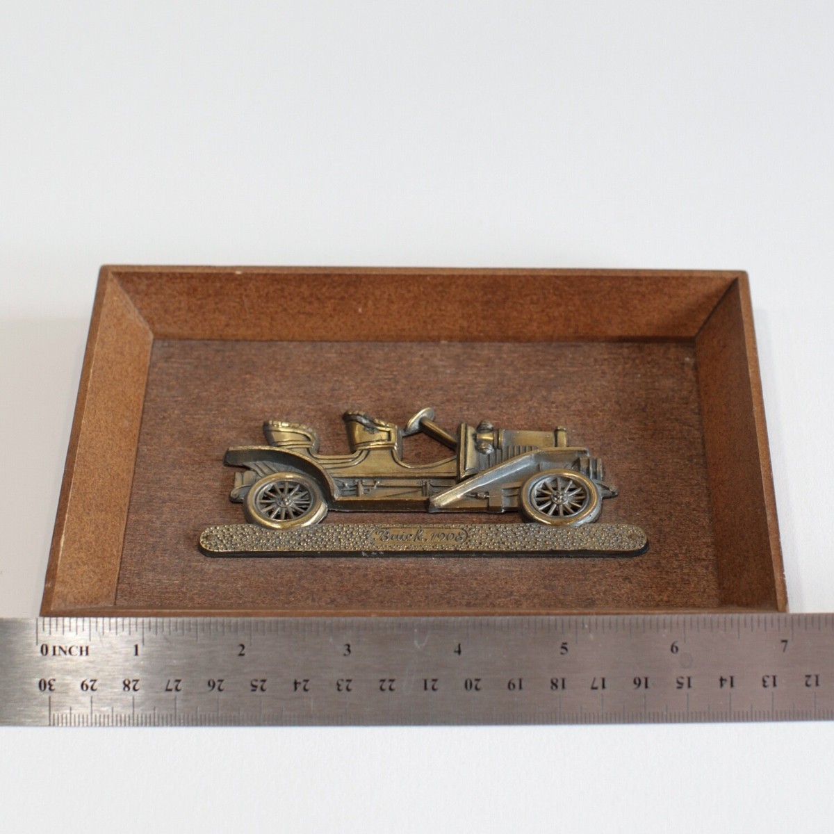 Vintage Antique Car Wood Frame Plaque Brass Buick 1908 Japan | eBay