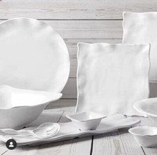 Ruffle White Melamine Sandwich Platter- Rectangle