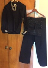 VTG Mens US Navy Military Sailor Uniform JUMPER BLUE DRESS WOOL Size 40R Vintage