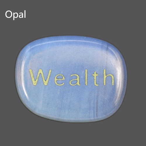 Engraved Stone, Inspirational Positive Word "Wealth" Palm Stone Pocket Stone - Picture 15 of 24