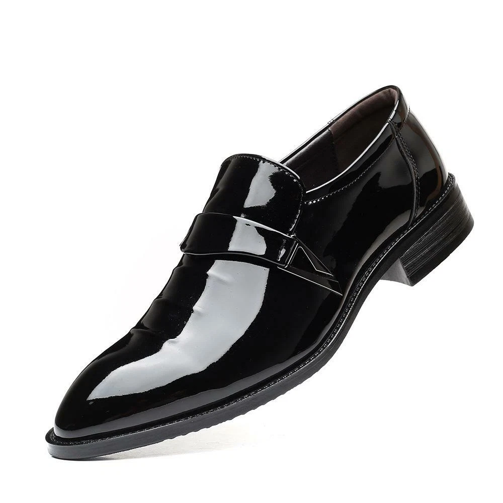 Men Slip On Black Patent Leather Tuxedo Loafer Office Wedding Formal Dress  Shoes