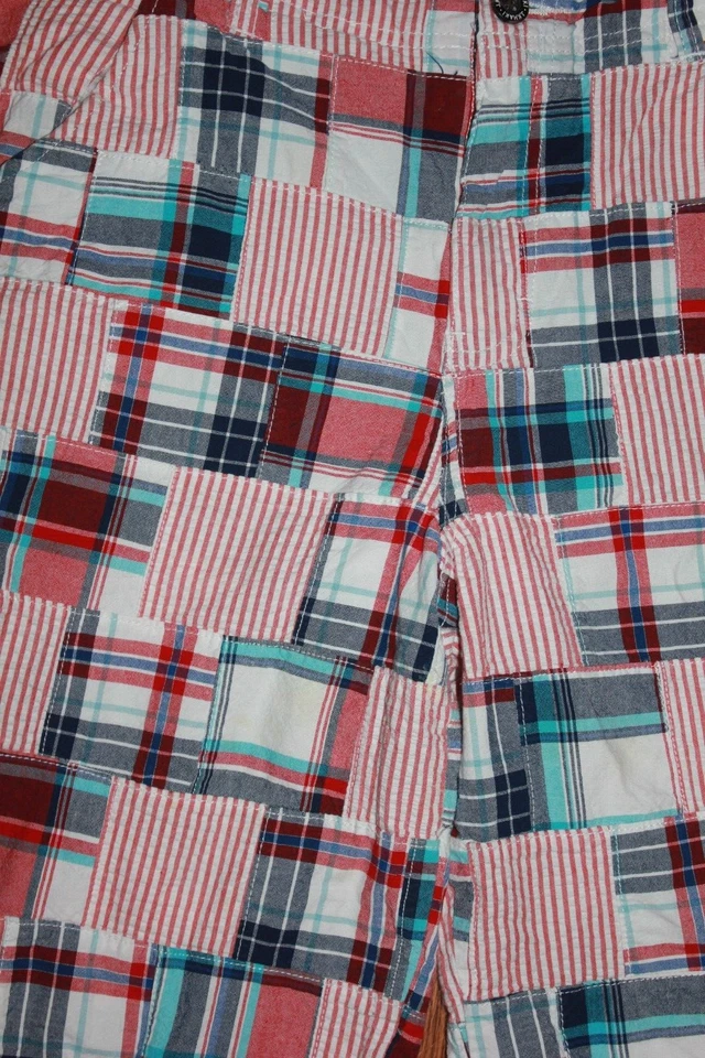 Bermudas Bermudas Hombre Pequeño Niño Grande Adolescente Rojo Blanco Azul Madras Frat Verano 20 Foto 2 de 4