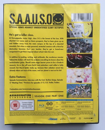 Assassination Classroom: Season 1 - Part 1 Blu-Ray Box set - discs and more - Picture 4 of 7
