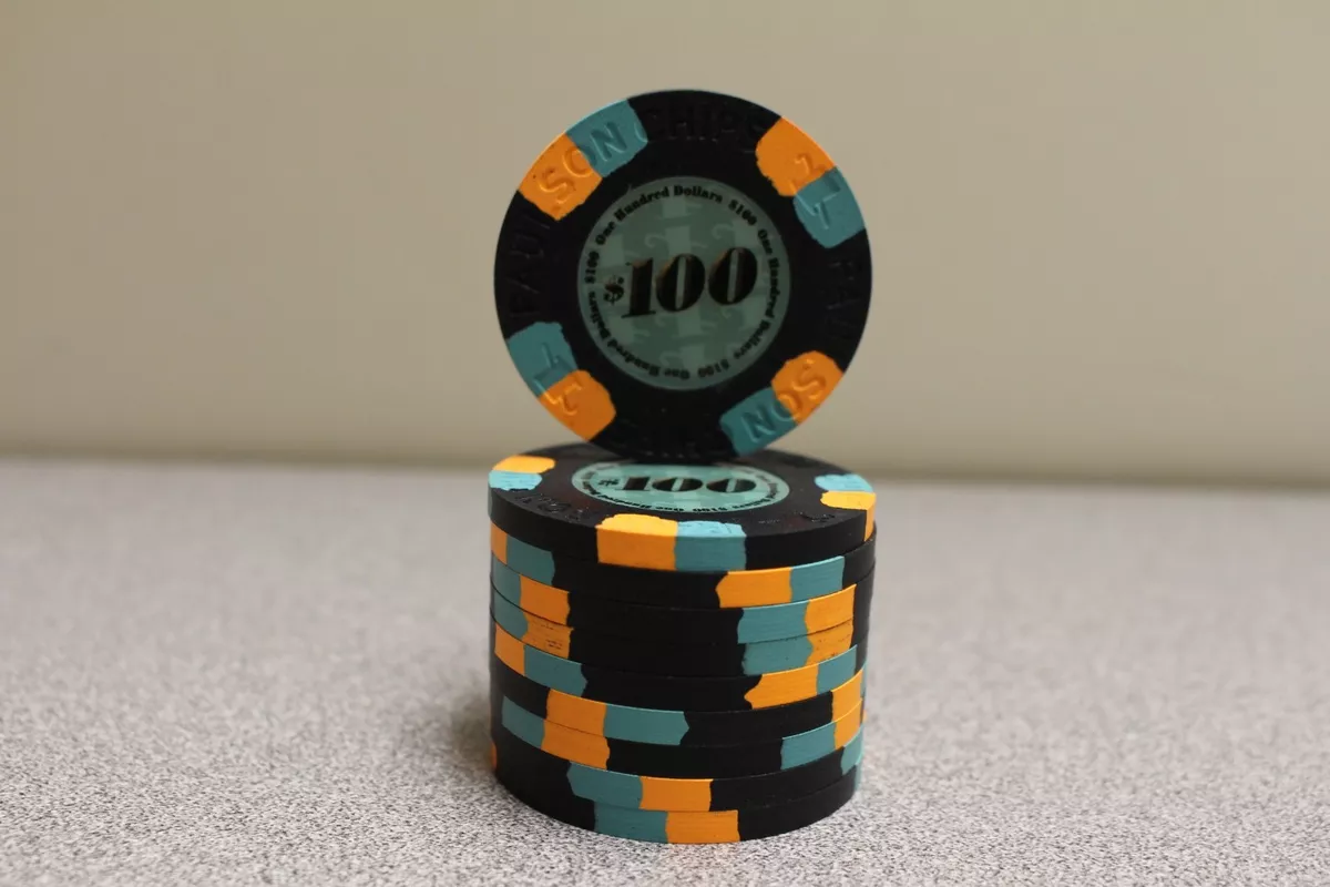 10 Paulson Classics Top Hat Cane 100 Casino Poker Chips NEW VERY RARE