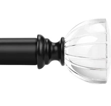 1 Pack 1inch Black Single Window Curtain Rod43 To 51 Inchtreatment Drapery Rod