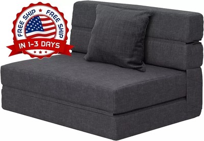 Sofá cama plegable sofá cama de espuma viscoelástica tamaño doble gris oscuro US