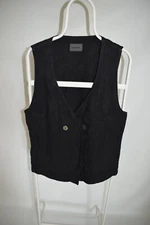 Oska 100% Linen Waistcoat Vest Double Breasted Style Gilet Avant-garde Size 4