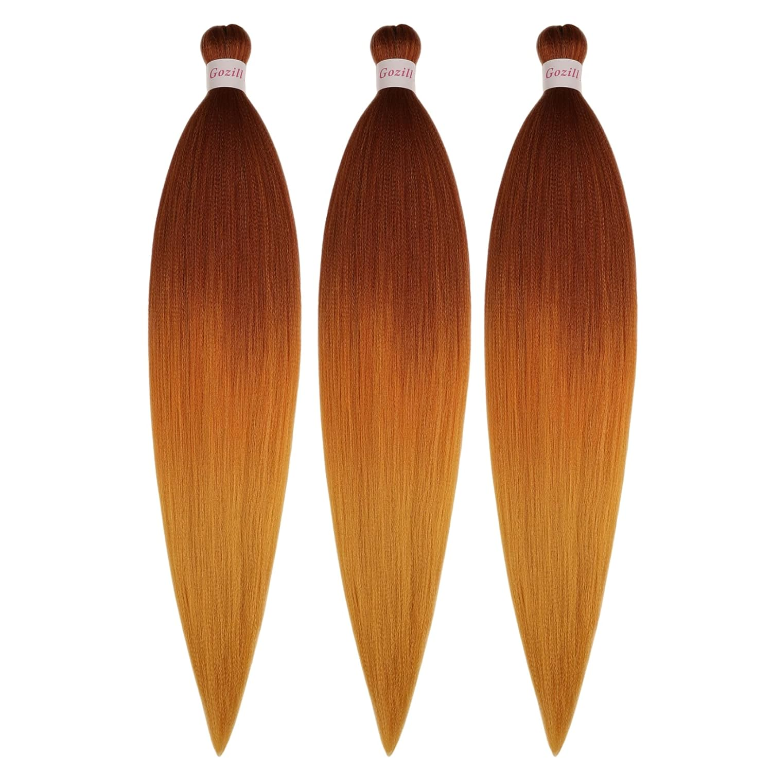 Ginger Golden Ombre Braiding Hair Pre Stretched Prestretched Hypoallergenic