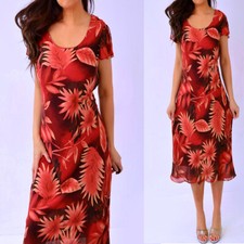 OMBRE Burgundy Rust Orange Brown Capped Sleeve Lovely Dress 12 M