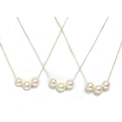 Collana Filo Di Perle Akoya 8.00-8.50 Mm AA Con Chiusura In Oro Bianco Yoshiko 27291 Zoom