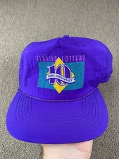 Florida Lottery Hat Snapback Cap Purple Nylon Trucker Lotto Gambling VTG